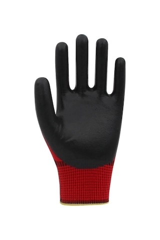 Beybi Pn5 Kırmızı Polyester Örme Nitril Iş Eldiveni 12 Çift