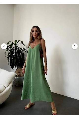 Aerobin Uzun Elbise Haki