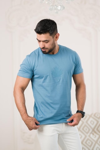 Paul Martin Bisiklet Yaka Önü Baskılı Pamuklu Basic Regular Fit T-shirt 001