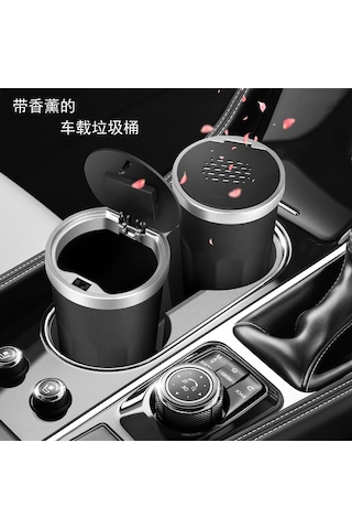 Youmex Dayanıklı Ve Kompakt Araç Çöp Kutusu İle Aromaterapi Difüzörlü Araç Tutucu Mavi