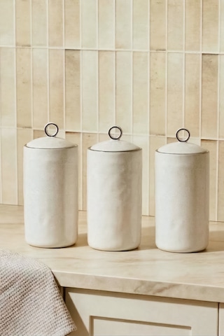 Nestore Giant 3'lü Porselen Baharat Takımı Büyük Boy Mutfak Organizeri Beyaz Beyaz