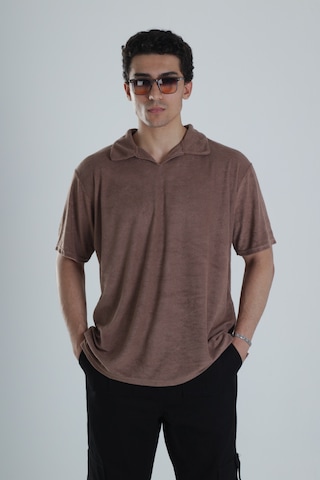 Cocopelli Erkek Kahve T-shirt Dokuma Kumaş Coc1157 Kahve