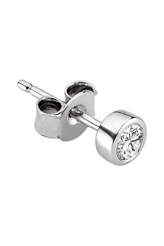 Sirius E Renk 0.18 Ct Pırlanta Tektaş Erkek Küpesi  0815E0013