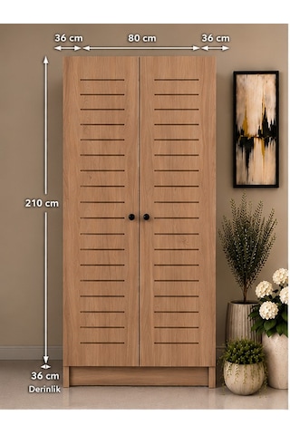 Flower Kombi Dolabı Krem 80 Lık Ceviz