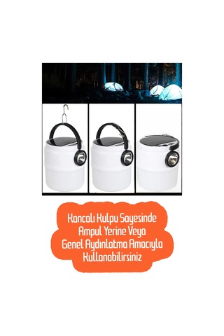 Qianfan 5 Modlu Şarjlı Güneş Enerjili Solar Aydınlatmalı Kamp Mavi