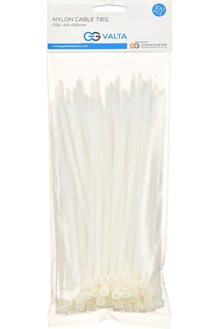 Günsan Beyaz 100'lü Kablo Bağı (10cm x 2.5mm)