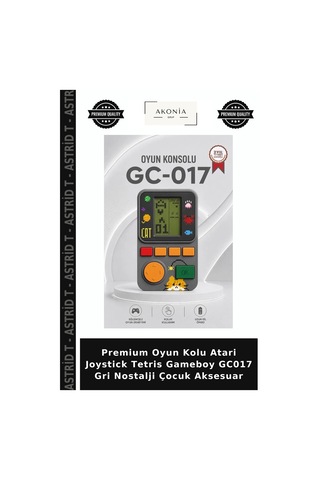 Premium Oyun Kolu Atari Joystick Tetris Gameboy Gc017 Gri Nostalji Çocuk Aksesuar