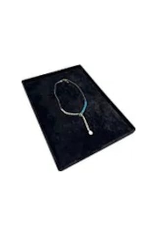 Süet Kumaş Siyah Renk 34/24 Cm Takı Servis Sunum Tablası