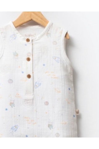 By Bubbles Yazlık Muslin Gezegen Basic Tulum Ekru