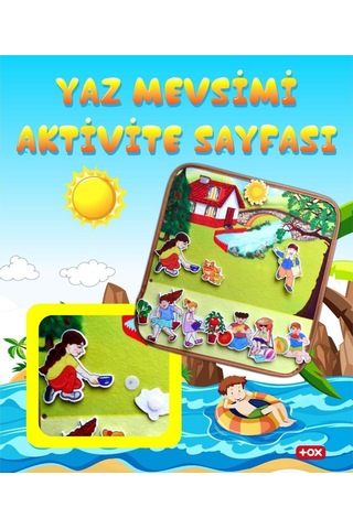 4 Set - 50 Parça Tox Dört  Mevsim Keçe Cırtlı Aktivite Sayfası - Ç