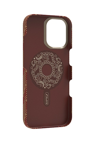 Apple Uyumlu iPhone 17 Kılıf M-safe Şarj Özellikli Raptic Aramid Skin Bionic Serisi Kapak Kırmızı