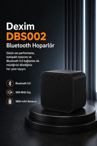 Dexim Sc-836 Kare Bluetooth Hoparlör - Siyah