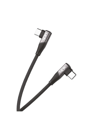 Linktech K595 Safe 60W Type-C - Type-C Data Ve Şarj Kablosu Siyah Linktech K595 Safe 60W Type-C - Type-C Data Ve Şarj Kablosu Siyah