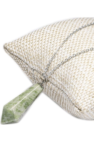 Sertifikalı Gümüş Aparatlı Kanada Doğal Yeşim Taşı Kolye Çok Renkli