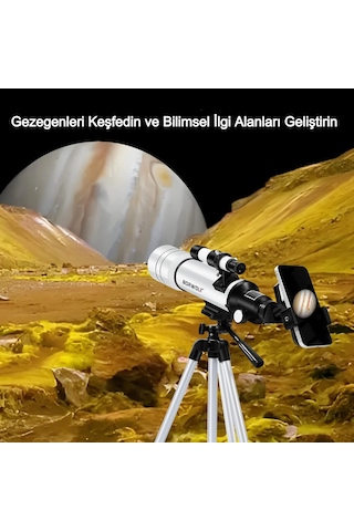70400 Hd Astronomik Teleskop - Gökyüzü Ve Doğa Gözlemi İçin, 70mm Objektif, 360mm Odak, Fmc Kaplama