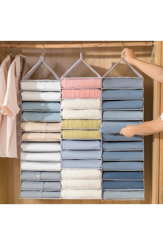 Dancemonkey Cbtx 12 Raflı Asma Depolama Organizatörü - Yeşil, Pvc Elbise Dolabı Rafları İçin 140l