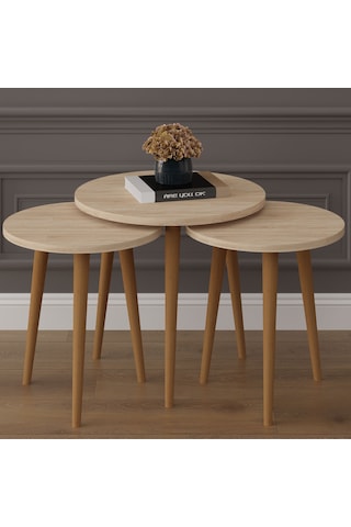 3 Lü Yuvarlak Zigon Sehpa Ahşap Ayaklı-sehpa01-sonoma