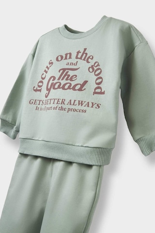 Defacto Erkek Bebek 2li Takım Baskılı Sweatshirt Beli Lastikli Eşofman Altı E9261a525aukh434 Haki