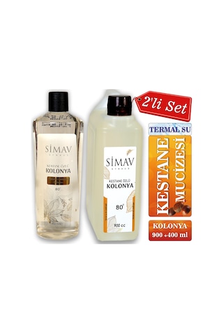 Simav Synaus Kestane Özlü ve Termal Sulu Kolonya 2'li Set 900 ML + 400 ML