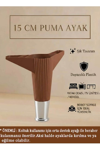 Puma 15 Cm Ceviz-krom Mobilya Kanepe Tv Ünitesi Kosol Ayağı Ceviz-krom