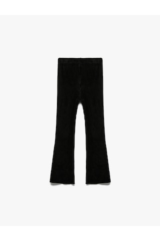 Koton Beli Lastikli Basic İspanyol Paça Kadife Tayt Siyah 6wmg40075ak Siyah