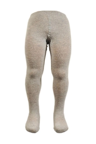 DESIGN PAMUKLU KÜLOTLU ÇORAP - 5 YAŞ-Gri