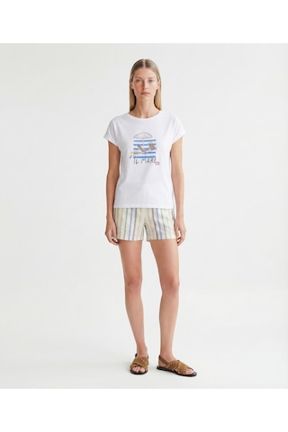 Yargıcı Regular Bisiklet Yaka Kısa Kol T-shirt 26ykts9015x 002 Beyaz