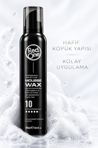Redone Profesyonel Hair Styling Mousse Wax Ultra Strong Hold No:10 & Ultra Güçlü Tutuşlu Köpük Wax 300 Ml