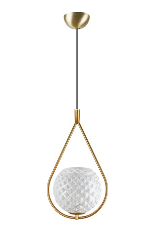 Damla Camlı Tekli Modern Hol Salon Oturma Odası Giriş Tekli Avize Gold