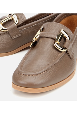Hotiç Kadın Deri Vizon Tokalı Klasik Loafer 01ayh312390a450 VIZON