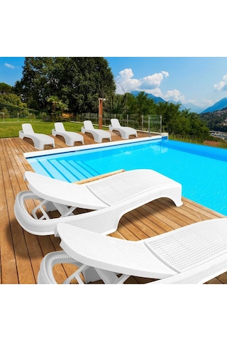 Omnipazar Sy-2536 Antrasit Brezza Royal Lüks Rattan Şezlong 2'li Set Antrasit