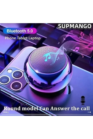 Zyzqstore Kablosuz Bluetooth Hoparlör - Taşınabilir Çelik Tabanca Ses Sistemi