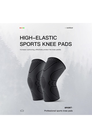 Dancemonkey Esnek Silikon Dizlik - Koşu Bisiklet Spor Konforlu Diz Koruma Gri