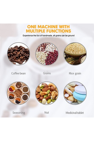 Youtek Manuel Fincan Değiştirici: Çelik Paslanmaz + Akrilik, Ayarı Kolay Kuru Malzeme Öğütücü, Şeffaf Depo Kutusu Gümüş