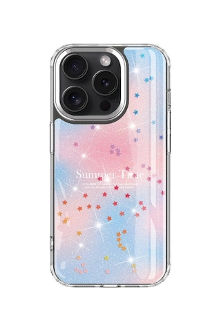 Apple Uyumlu iPhone 15 Pro Kılıf Simli Desenli Parlak Zore Task Kapak