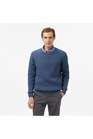 Nautica Erkek Mavi Classic Fit Kazak Desenli S57226t Mavi