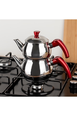 Porsima 2 Nolu Dayanıklı Mini Boy Paslanmaz Çelik Çaydanlık Takım