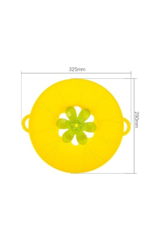 Pazly Silikon Çiçek Dökülmeye Dayanıklı Dönebilen Tencere Kapağı Sarı 26.5x22.5cm Diğer