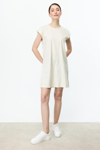 On Fashion On Fahion Sıfır Yaka Uzun Basic Tunik Bluz Krem