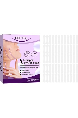 Youtek Eelhoe 60 Adet V Şekilli Su Geçirmez Yüz Germe Bandı - Cilt Dostu Esnek Yapışkan Bant
