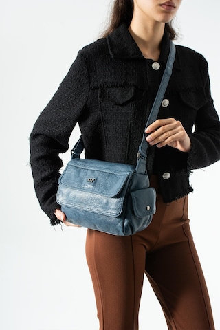 571 Collections Yıkama Deri Çapraz Askılı Omuz Çantası Mavi Model: 571-13p
