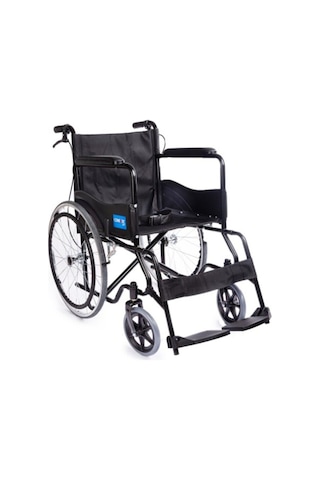 Ky809bj Siyah Kumaş Standart Transfer Refakatçı Frenli Tekerlekli Sandalye