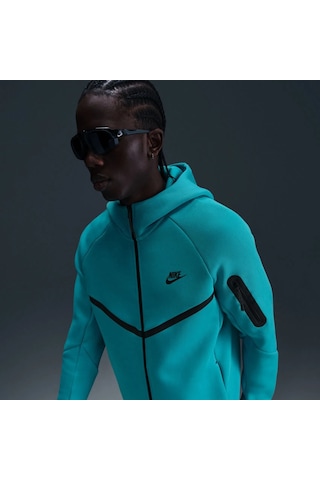 Nike Fleece Windrunner Tam Boy Fermuarlı Erkek Ceketi-sportxoutlet Mavi
