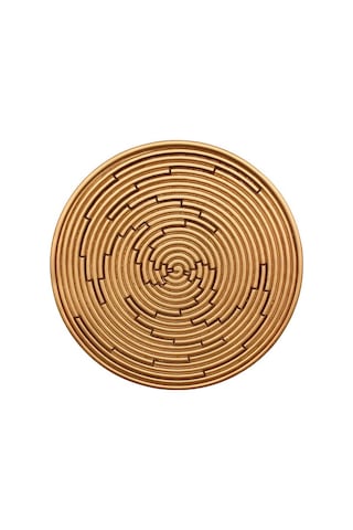 Spiral Geometrik Desenli Kabartmalı Oymalı Rölyef Tablo Duvar Dekoru Altın