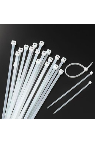 Kablo Bağı 100 Adet Cırt Kelepçe-nylon66 3.6 X 250mm- Beyaz