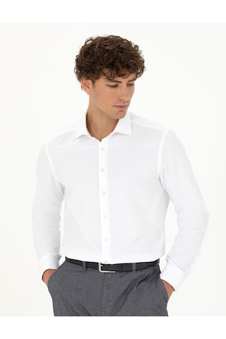 Pierre Cardin Erkek Beyaz Desenli Gömlek 50275686-vr013 Beyaz