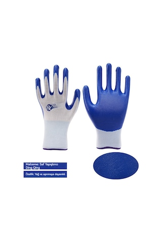 İş Sigortası Eldivenleri Aşınmaya Ve Kire Dayanıklı Beyaz 1 Paket 12 Çift