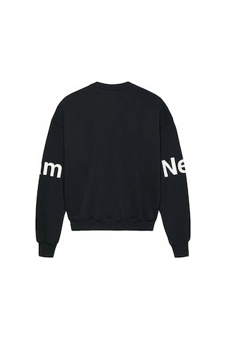 American Rag Cie New Amsterdam Logo Line Sweat - Oversize Unisex Crewneck, Yüksek Kalite 455gms Pamuk Siyah