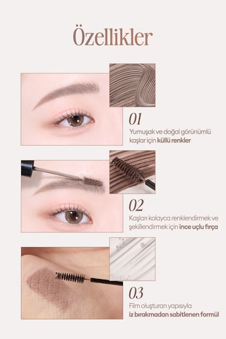 Ultra İnce Fırçalı, Yoğun Pigmentli Kaş Maskarası Clıo Kill Brow Slim Ash Browcara 03 Natural Ash 69423735