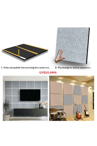 Tink Kendinden Yapışkanlı Akustik Ses Ve Isı Yalıtım Paneli Keçe Dekota Leopar Desenli Açık Gri 49x49 Cm